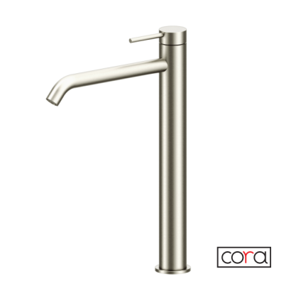 Μπαταρία Νιπτήρα Υψηλή με Βαλβίδα Clic-Clac Cosmo Brushed Inox