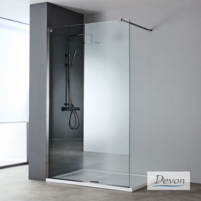 IWIS WALK-IN 107-109 εκ. DEVON CLEAN-GLASS PVD INOX BLACK BRUSHED 