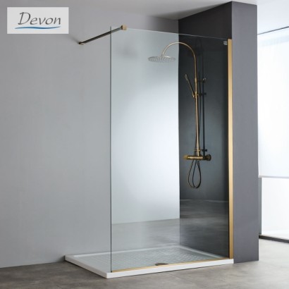 IWIS WALK-IN 117-119 εκ. DEVON CLEAN-GLASS PVD INOX BRONZE BRUSHED